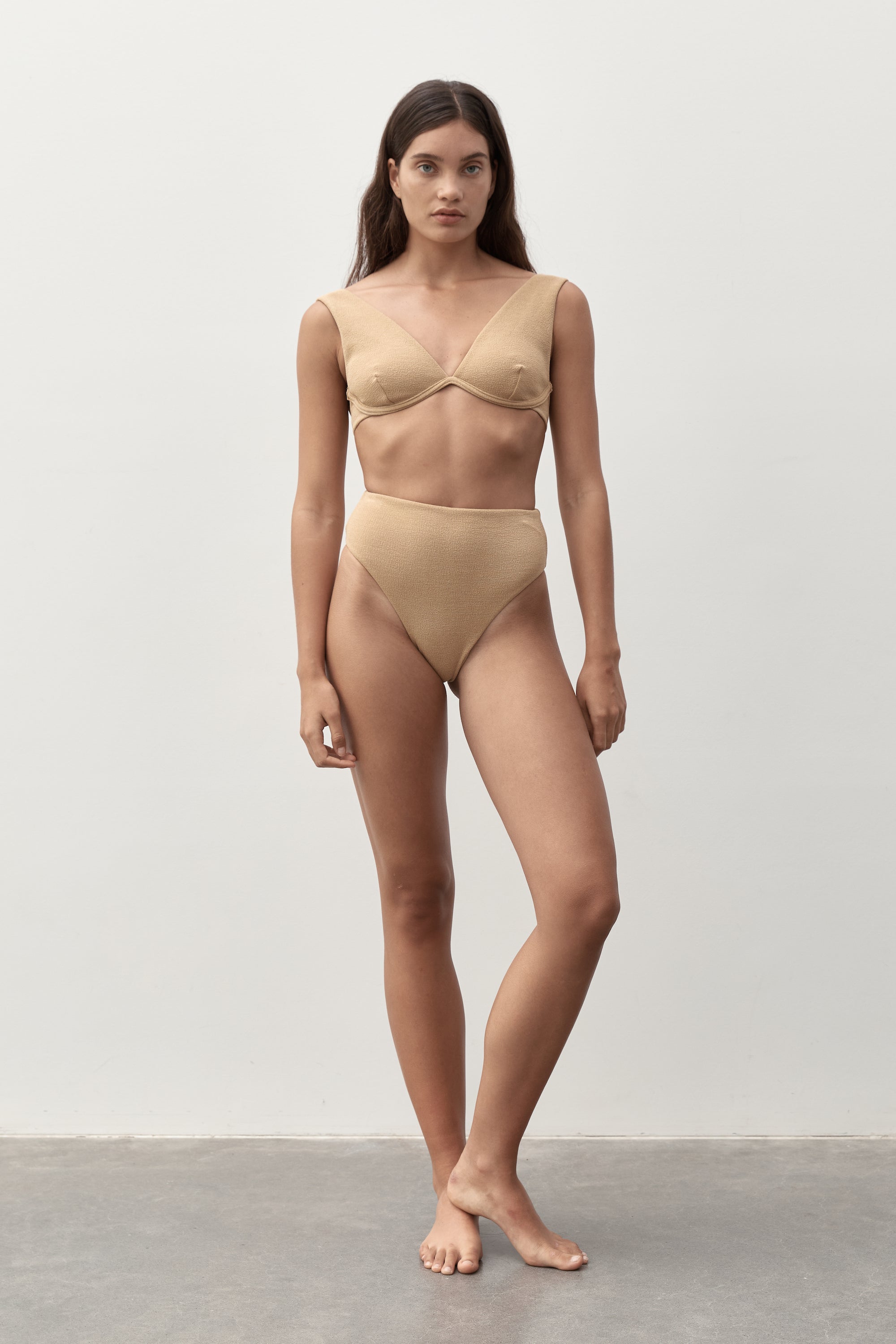 Lara Plunge Top Bouclê | Caramello