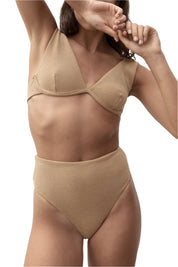 Lara Plunge Top Bouclê | Caramello