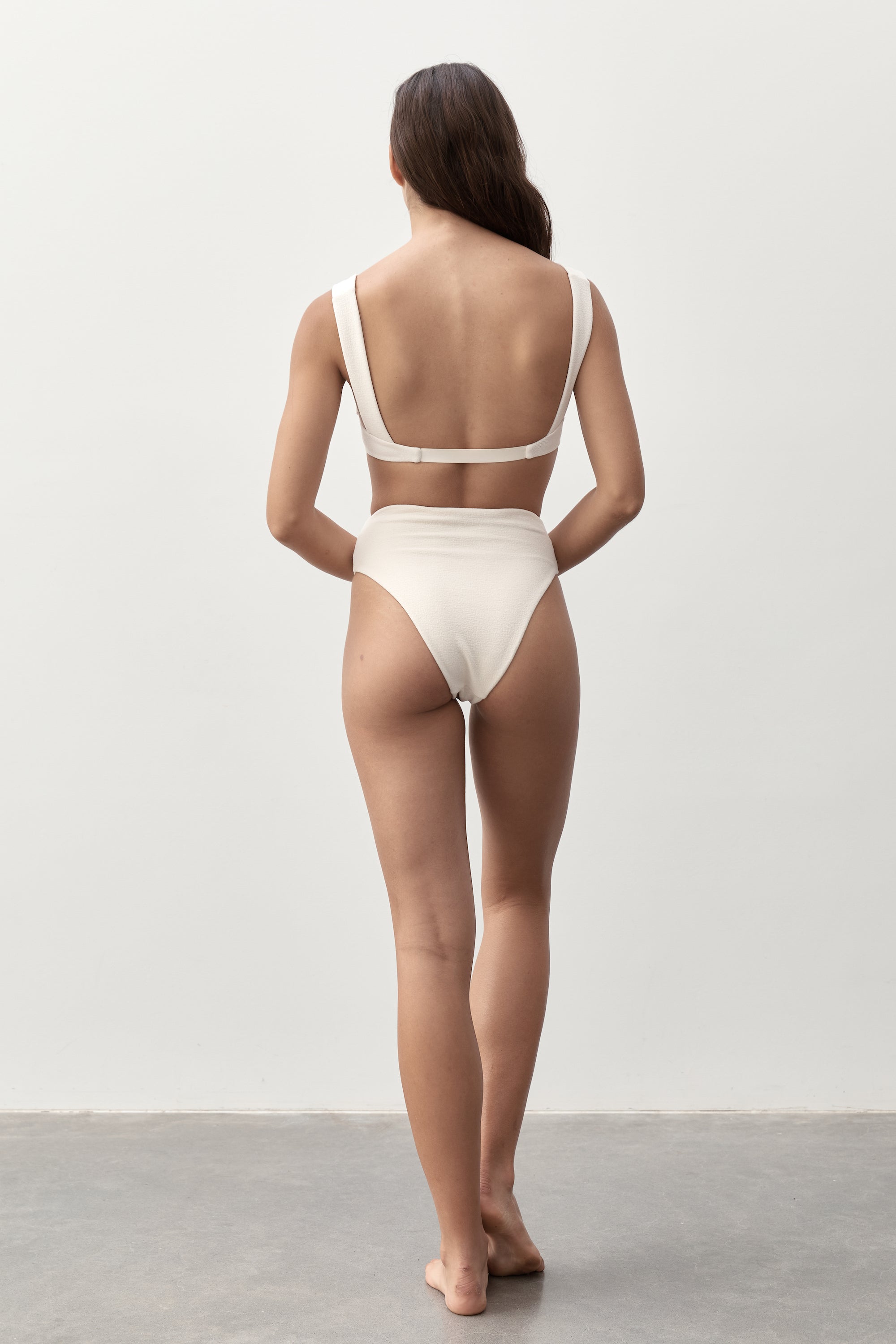 Lara Plunge Top Bouclê | Ecru