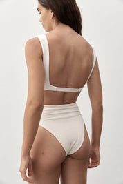 Lara Plunge Top Bouclê | Ecru