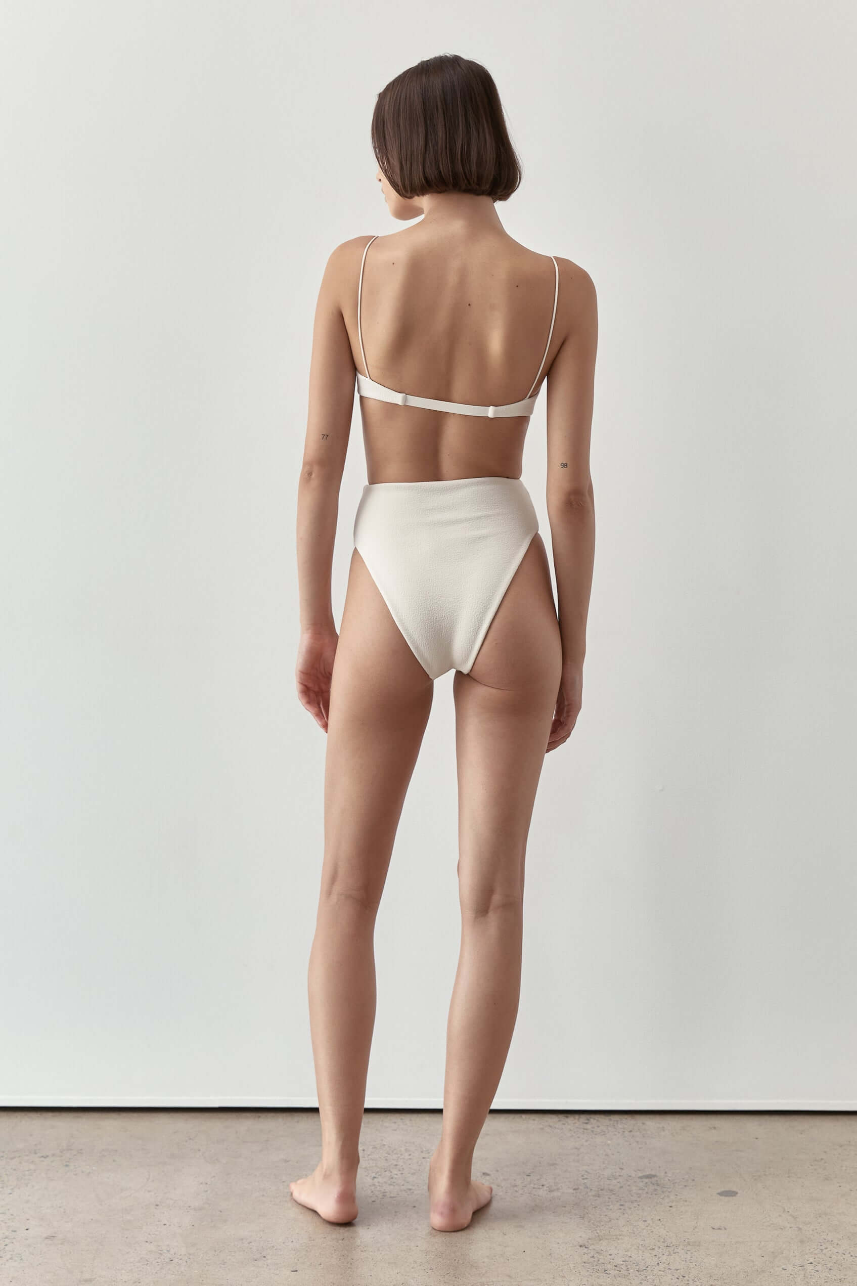 90'S High Waist Bottom Bouclê | Ecru