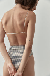 Fine Strap Triangle Top | Bijou Check