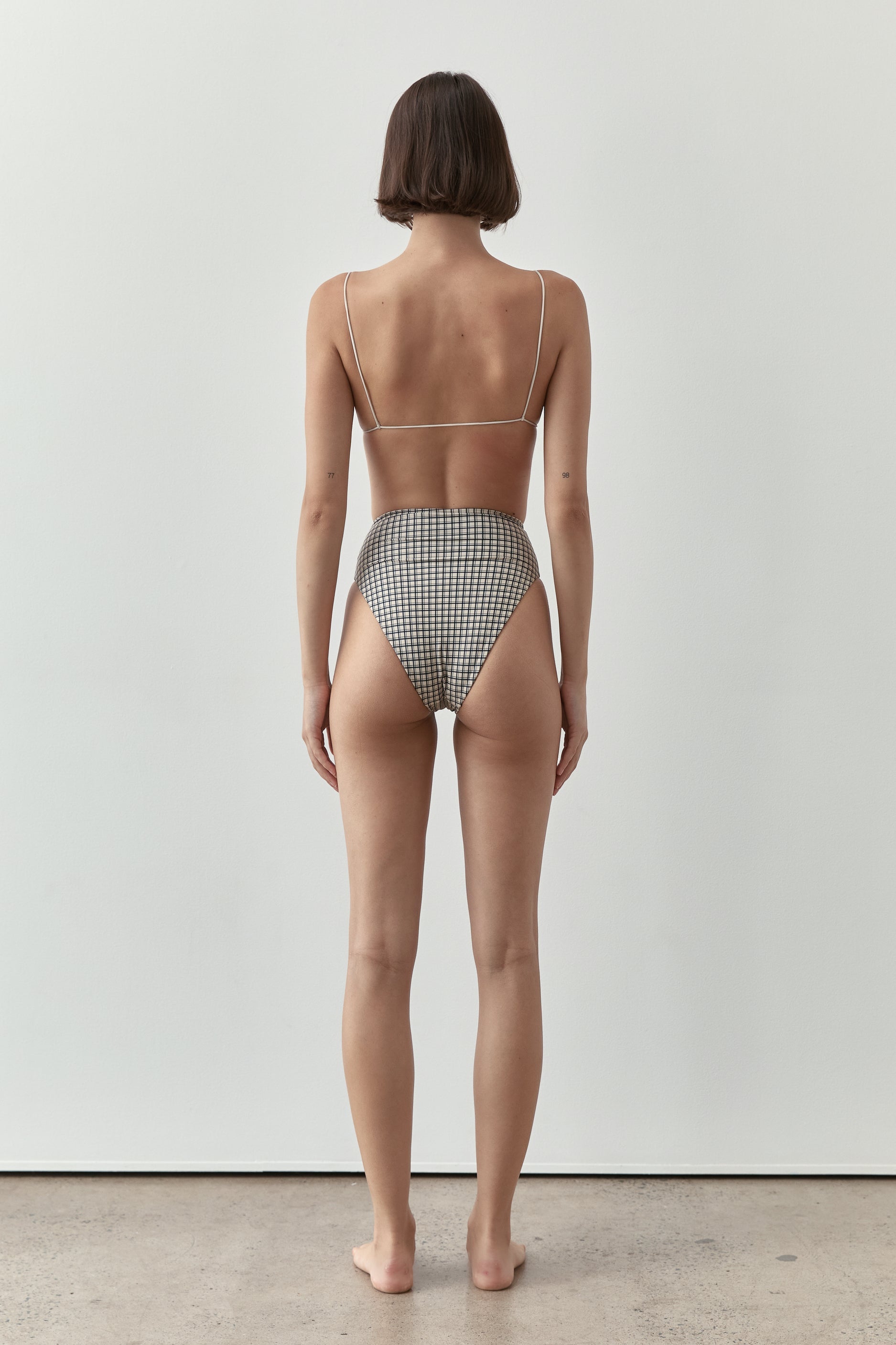 Fine Strap Triangle Top | Bijou Check