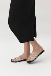 Macrame Slide - Ecru
