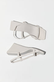 Fine Strap Sling Back Wedge - Cool White
