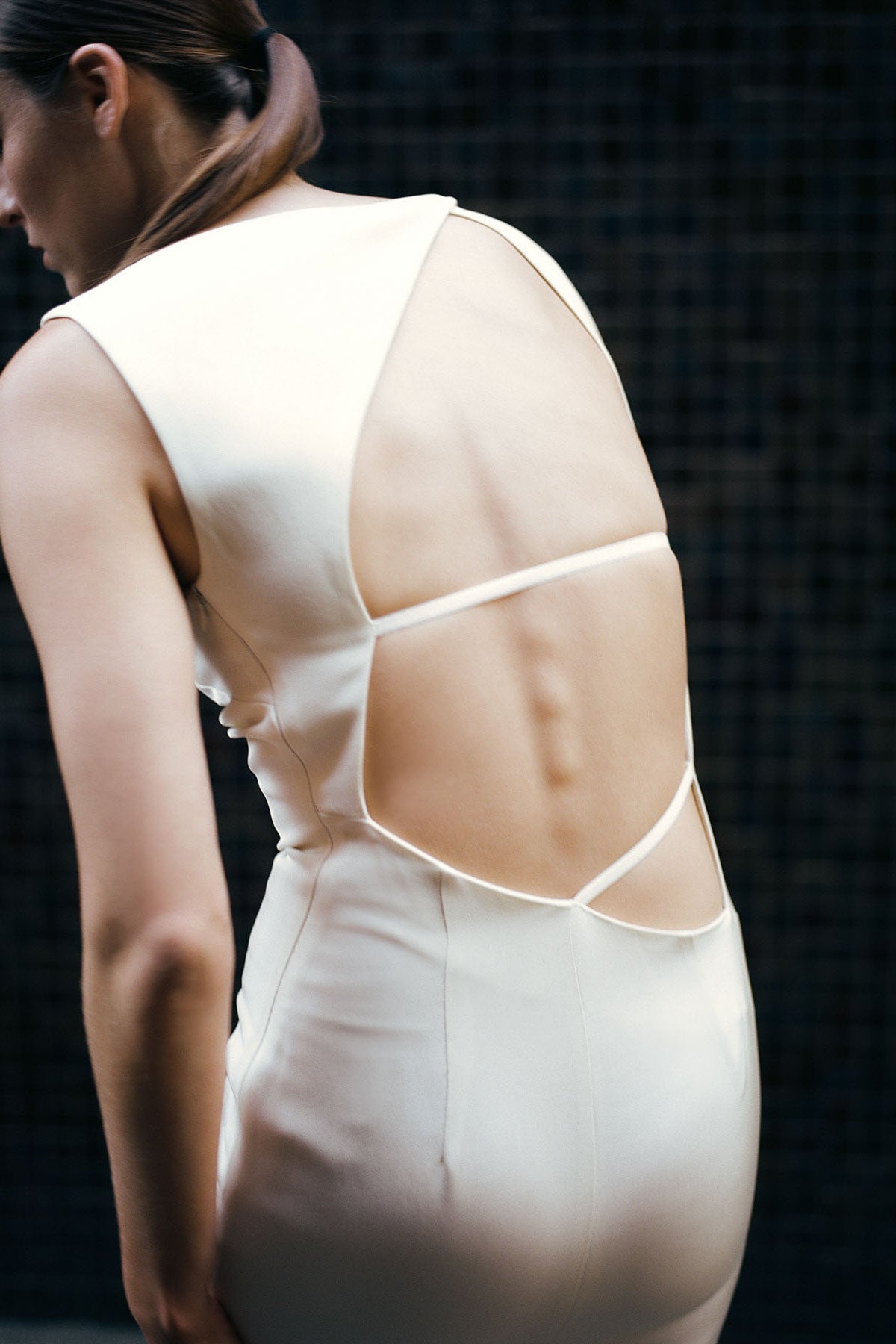 Cut Out Midi Dress - Cool White