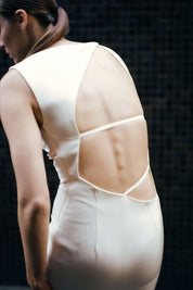 Cut Out Midi Dress - Cool White
