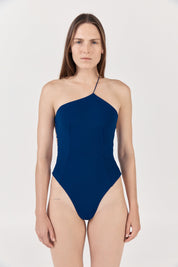 Fine Strap Asymmetric One Piece | Pacific Blue