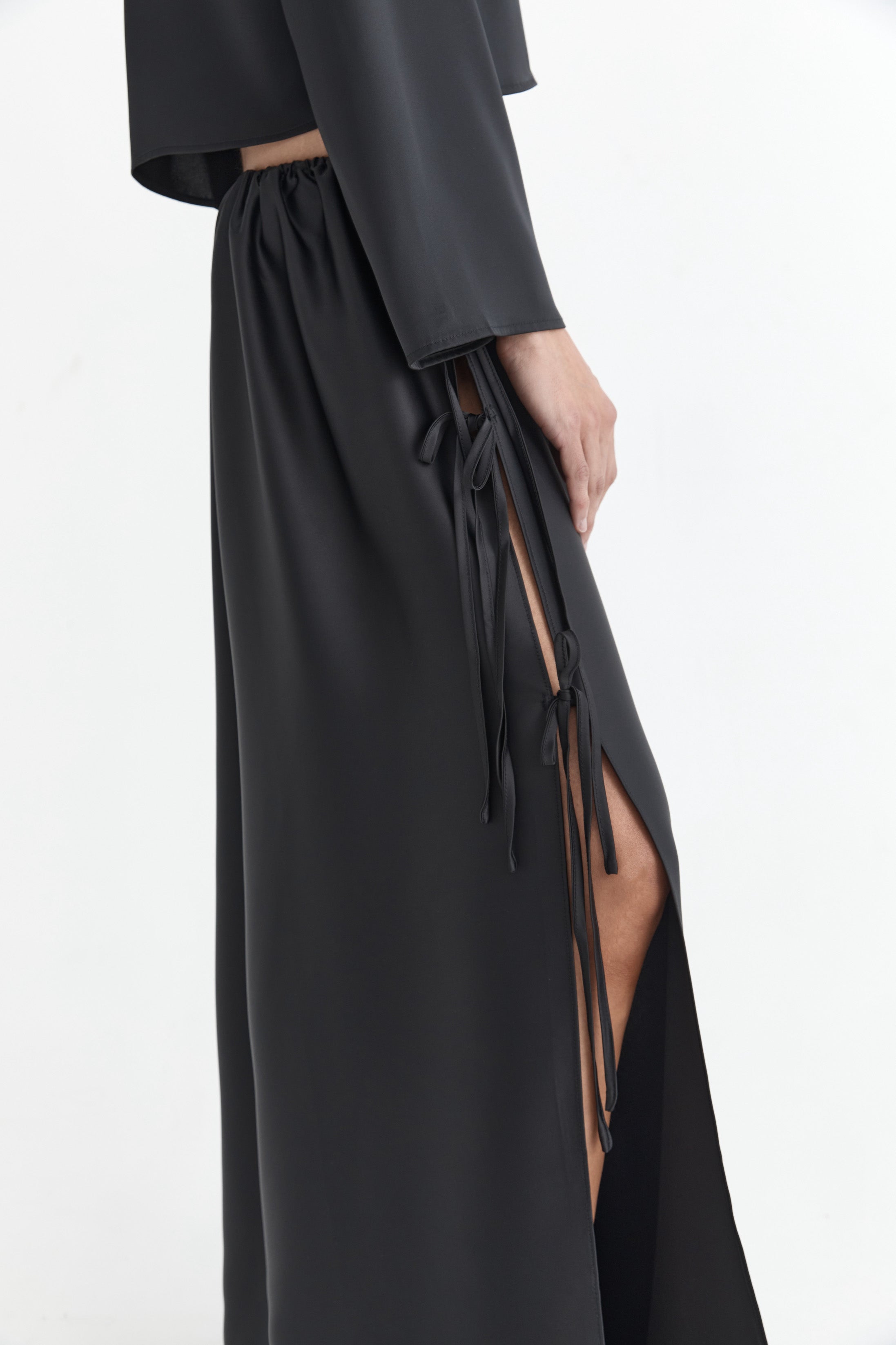 The Lucia Tie Up Skirt | Noir