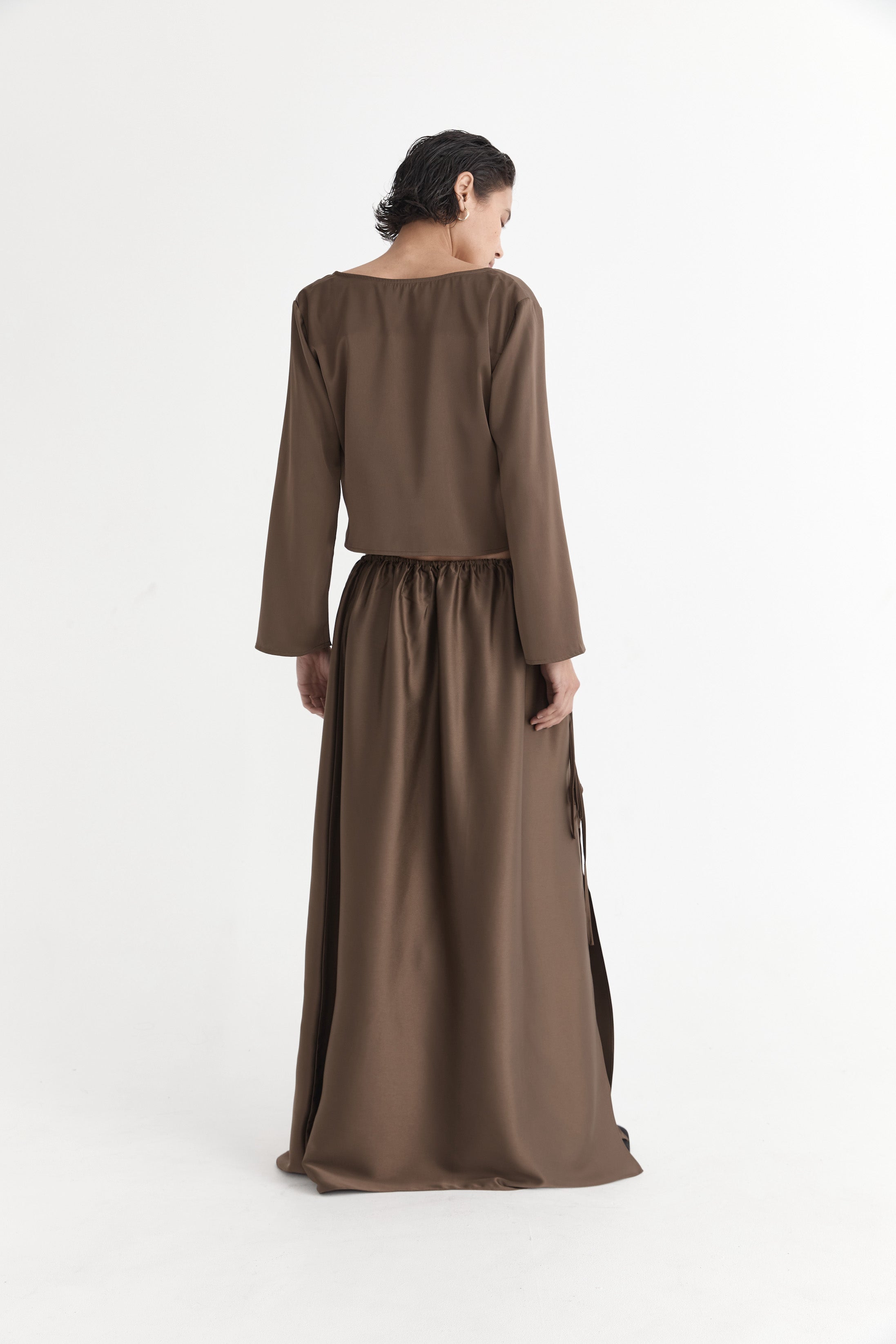 The Lucia Tie Up Skirt | Tobacco