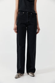 Mid Rise Wide Leg - Washed Black