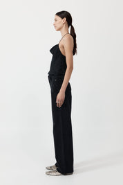 Mid Rise Wide Leg - Washed Black