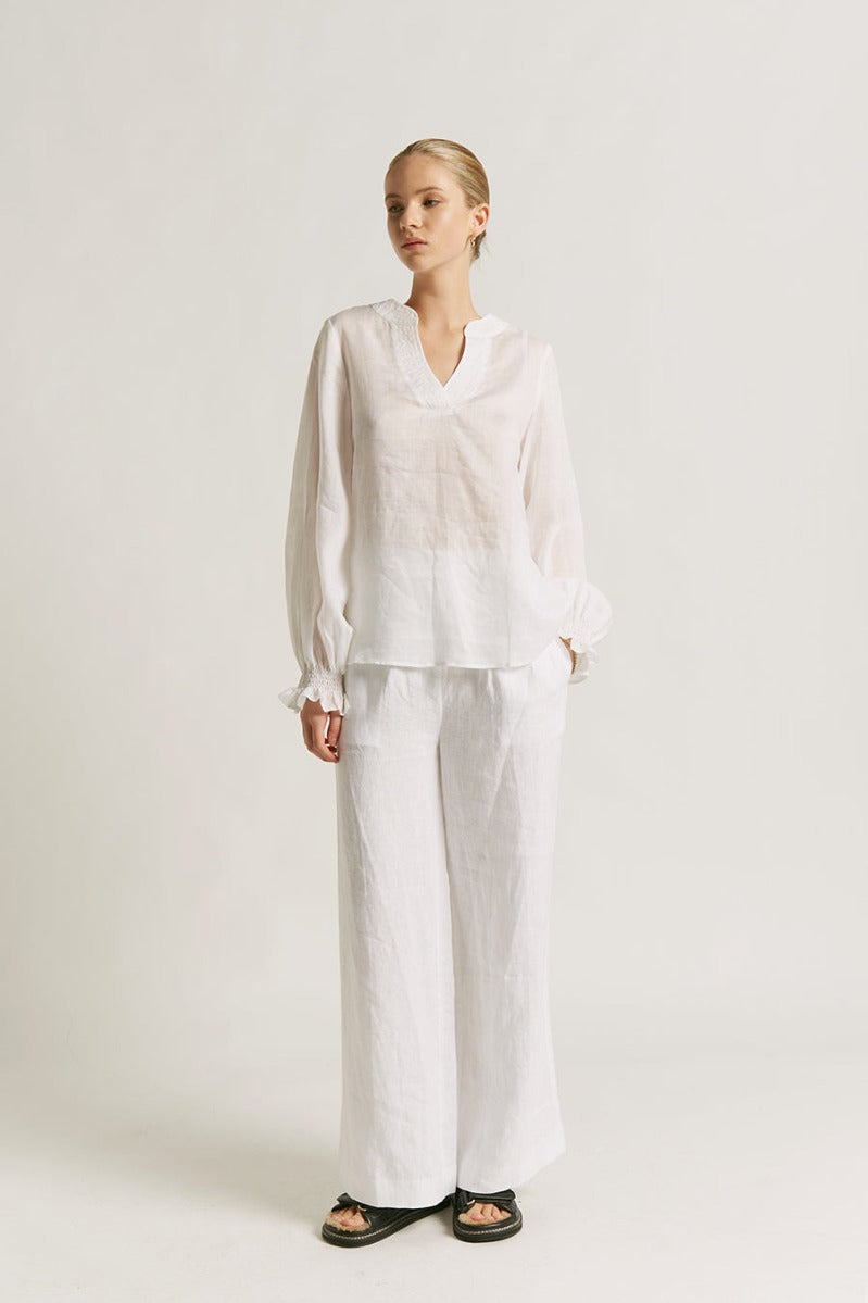 Oia Ramie Top White