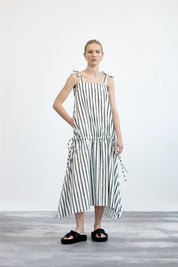 Clara Dress | Olive Painted Stripe