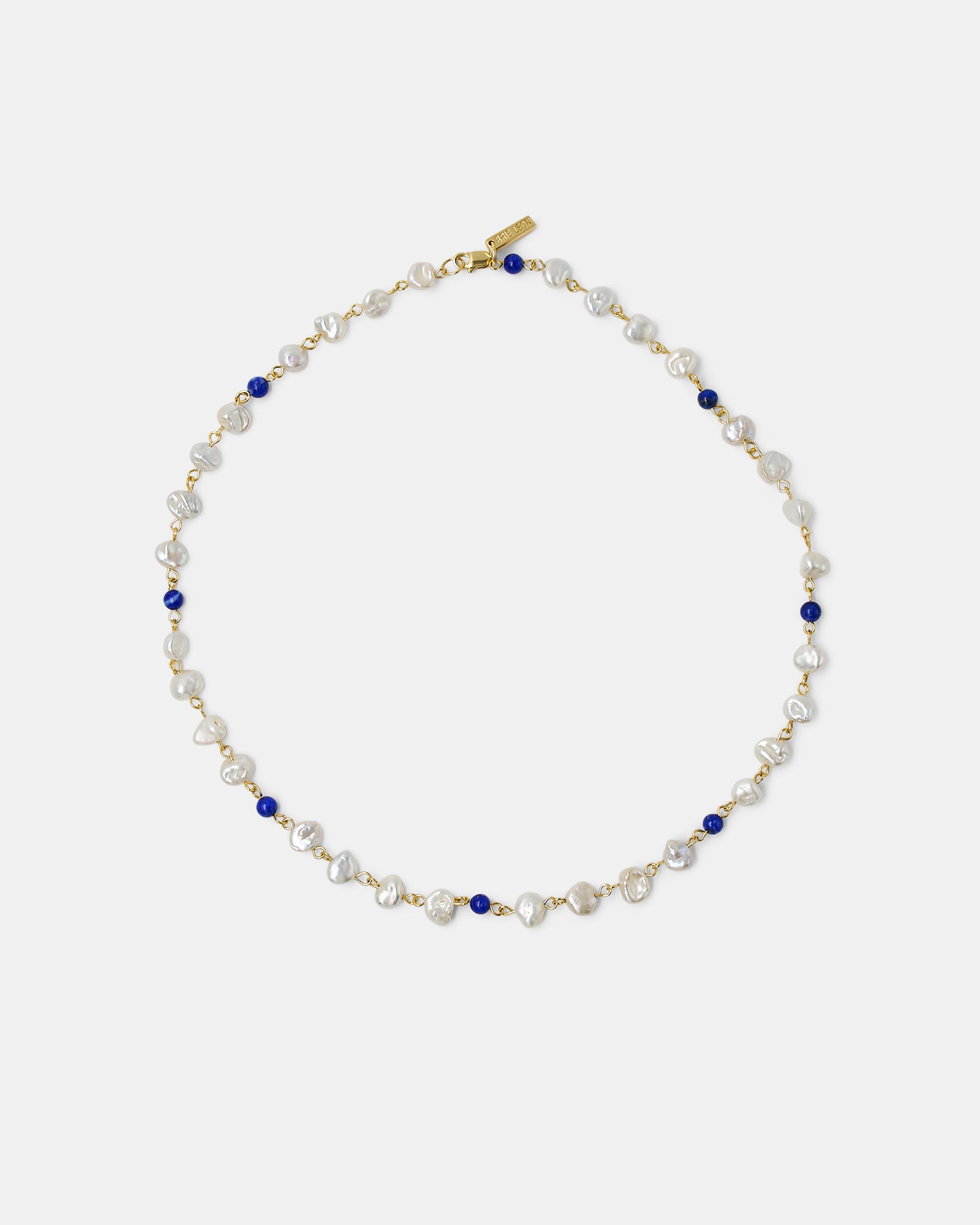 Marie Pearl Choker lapis/gold