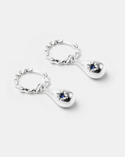 Tear Drop Twist Earring lapis/silver