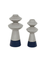 Jagger Candleholder Pair - Slate Grey