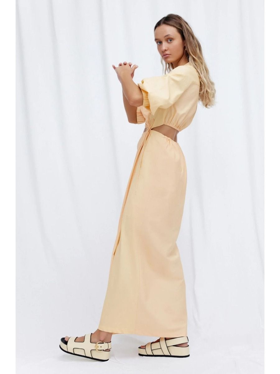 Kara Midi Dress Peach Mix