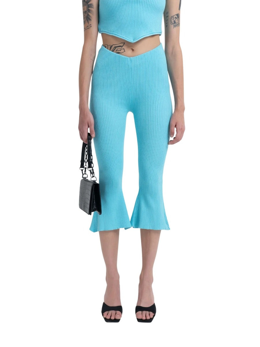 Flared Capri Pant in Aquamarine