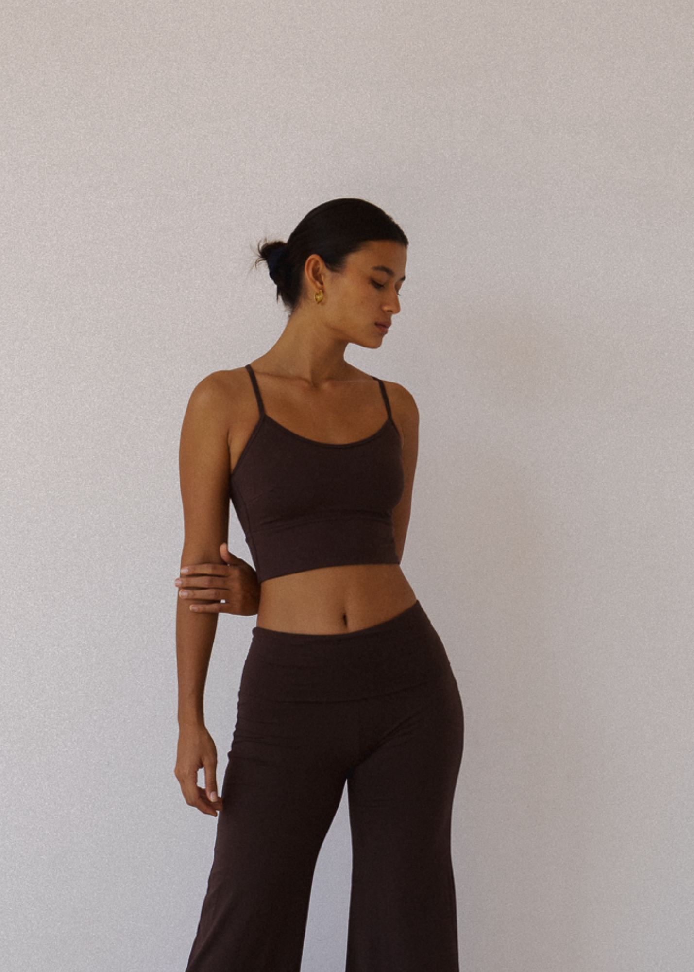 Flow Crop - Dark Brown - Viscose/Spandex