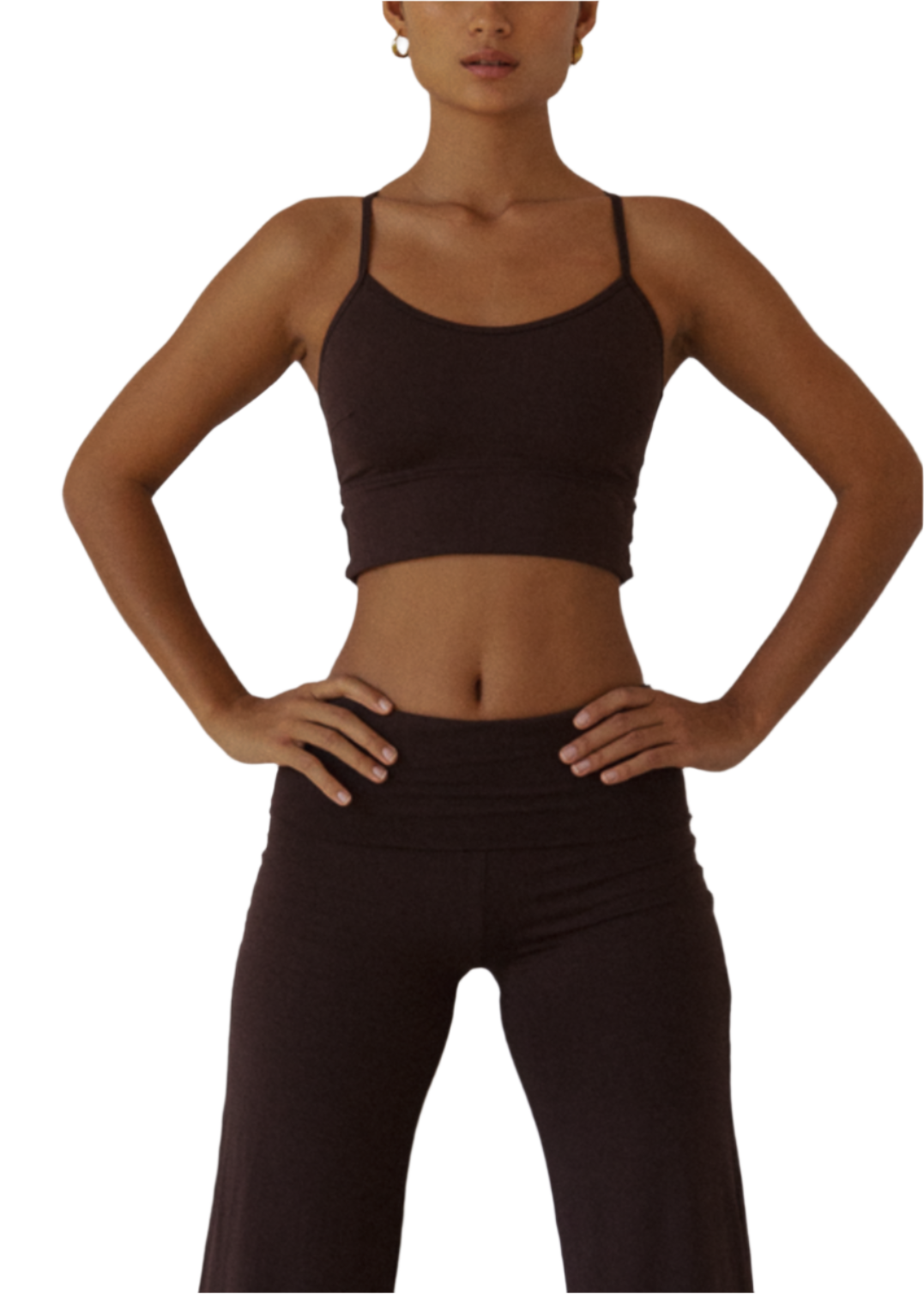 Flow Crop - Dark Brown - Viscose/Spandex