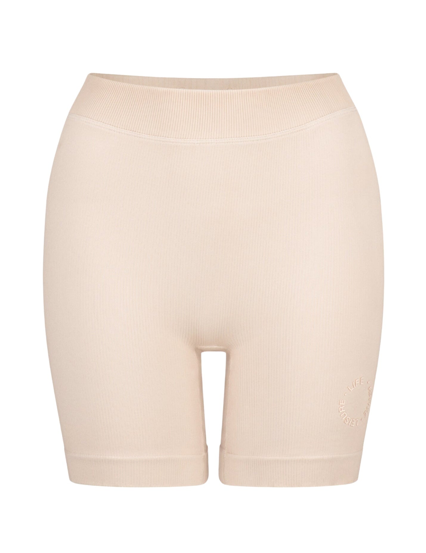 Fine Ribbed Biker Short - Chalk