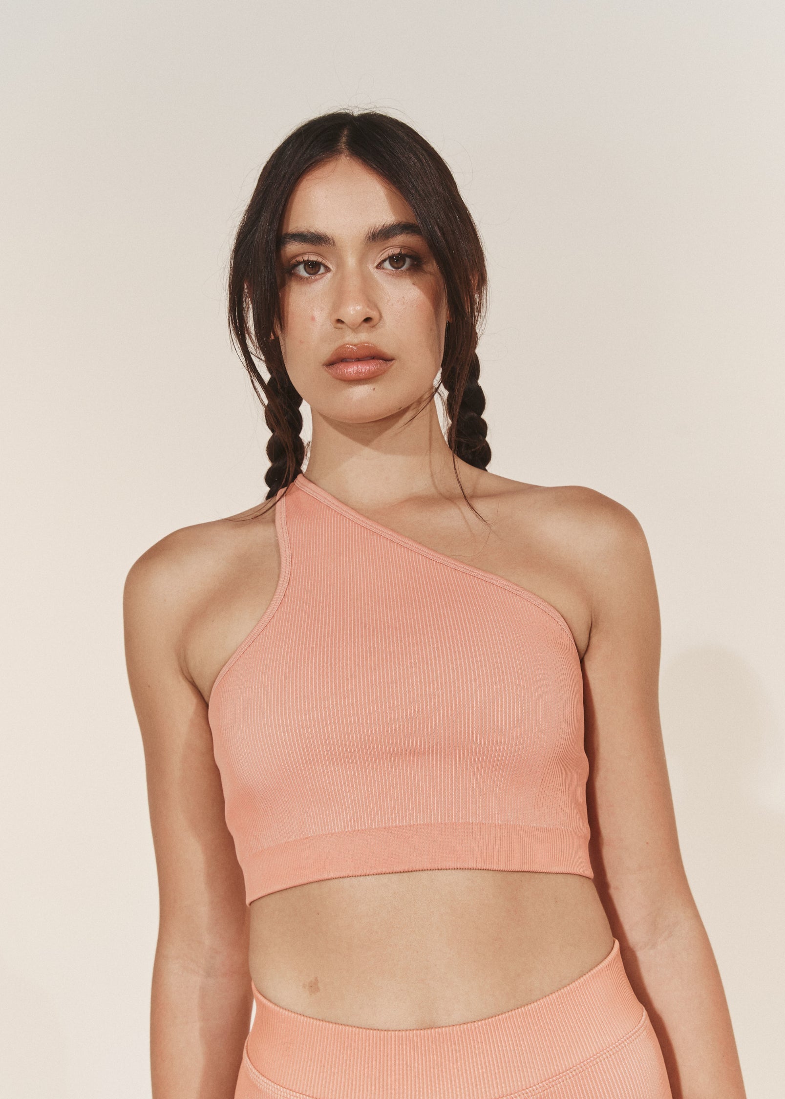 Asymmetric One Shoulder Crop - Italian Clay