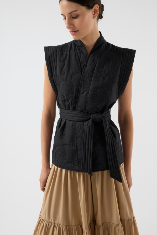 Luca Quilted Vest Black