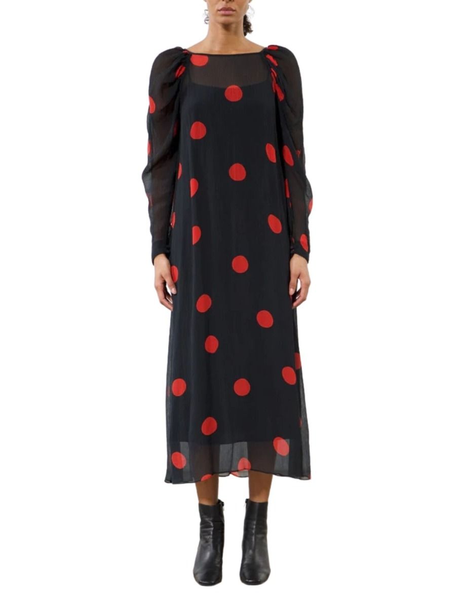 Elizabetta Dress - Black (red dots)