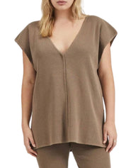 The Anais Rib Knit Vest Taupe