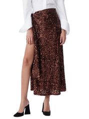 Teary Skirt Choc Sequins