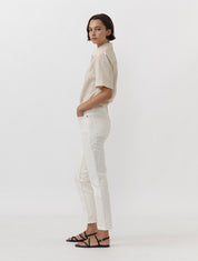 90s High-Rise Ankle Crop Jean - Vintage White