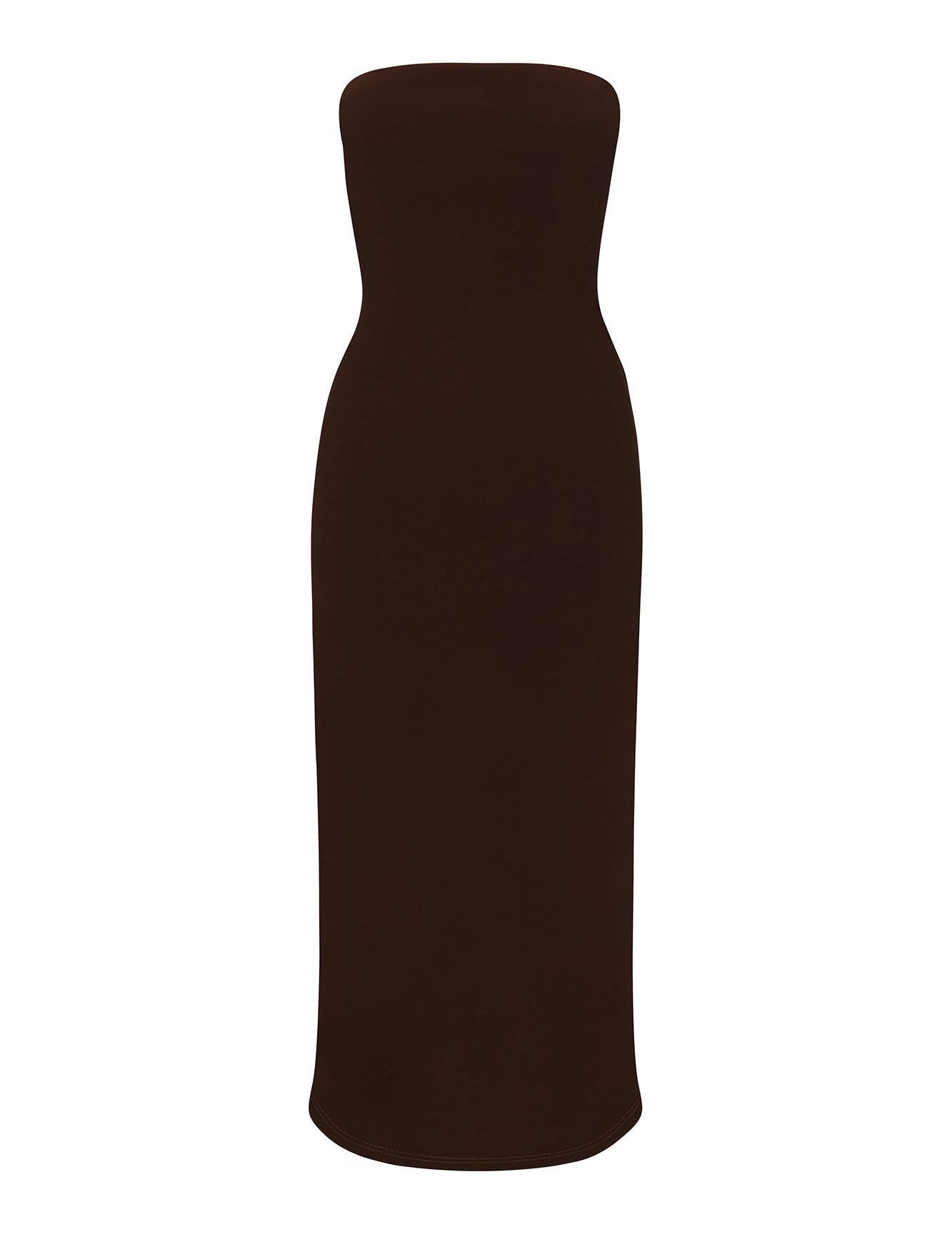 Strapless Tie Back Dress in Stretch Cupro