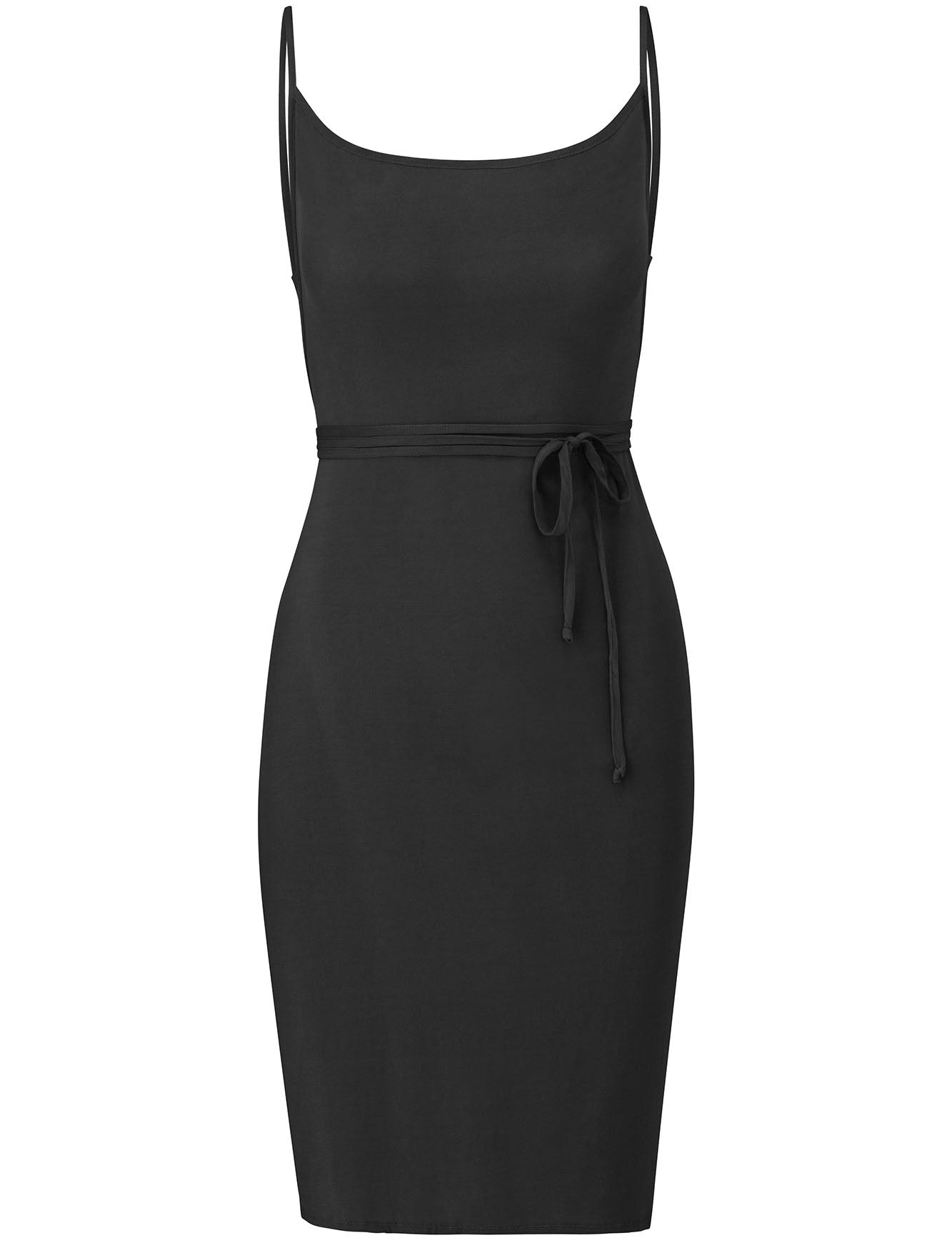 K.M. Tie Midi Dress in Stretch Cupro