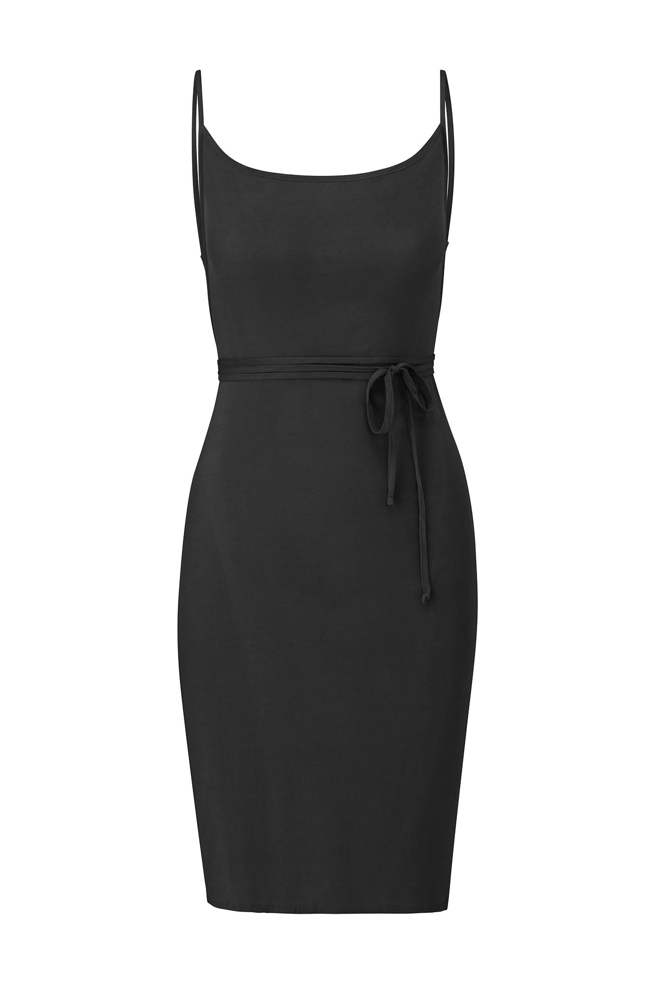 K.M. Tie Midi Dress in Stretch Cupro