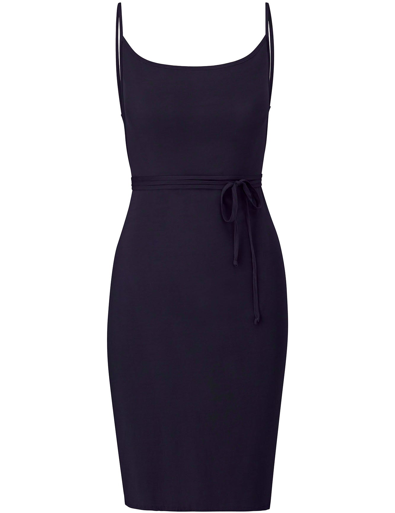 K.M. Tie Midi Dress in Stretch Cupro