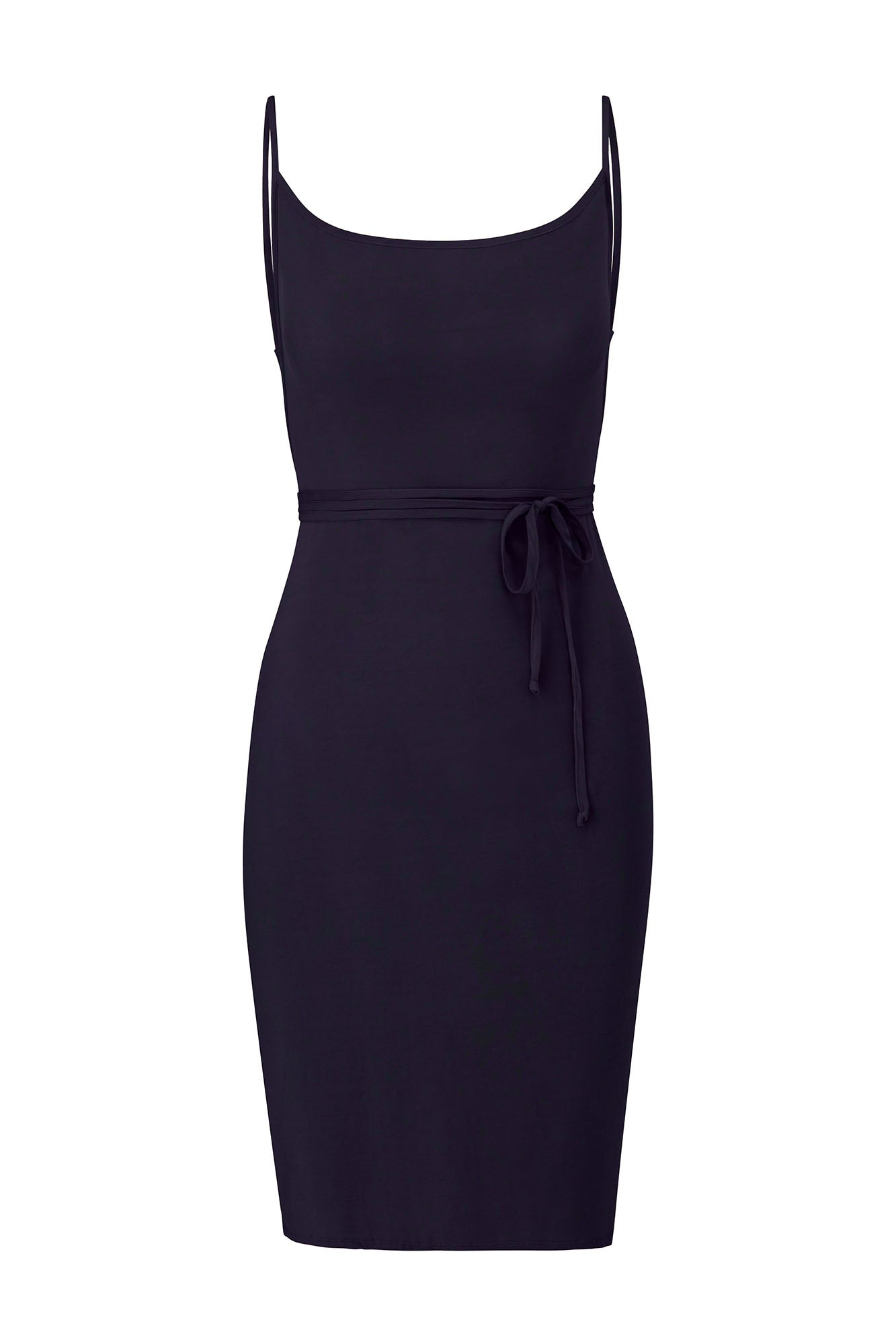 K.M. Tie Midi Dress in Stretch Cupro