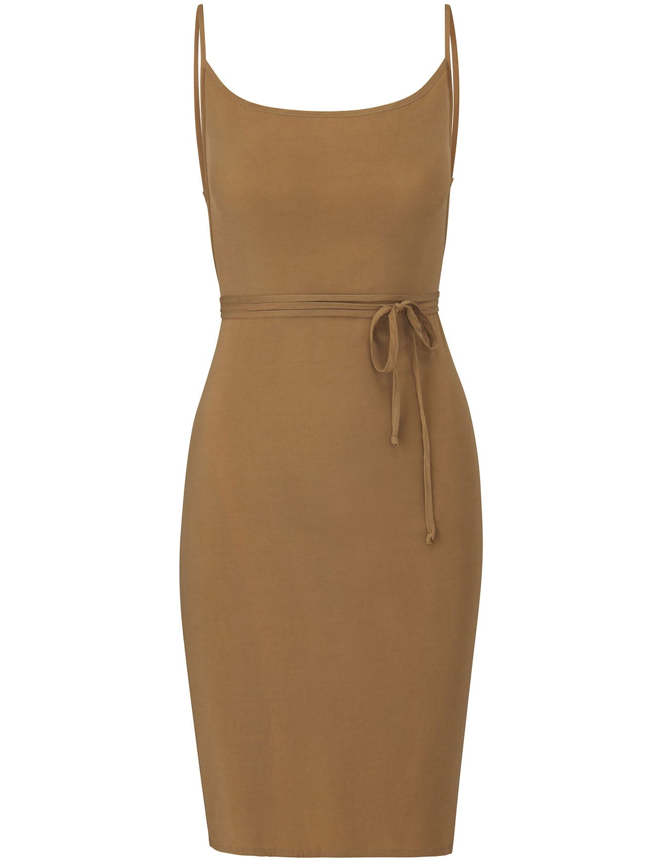 K.M. Tie Midi Dress in Stretch Cupro