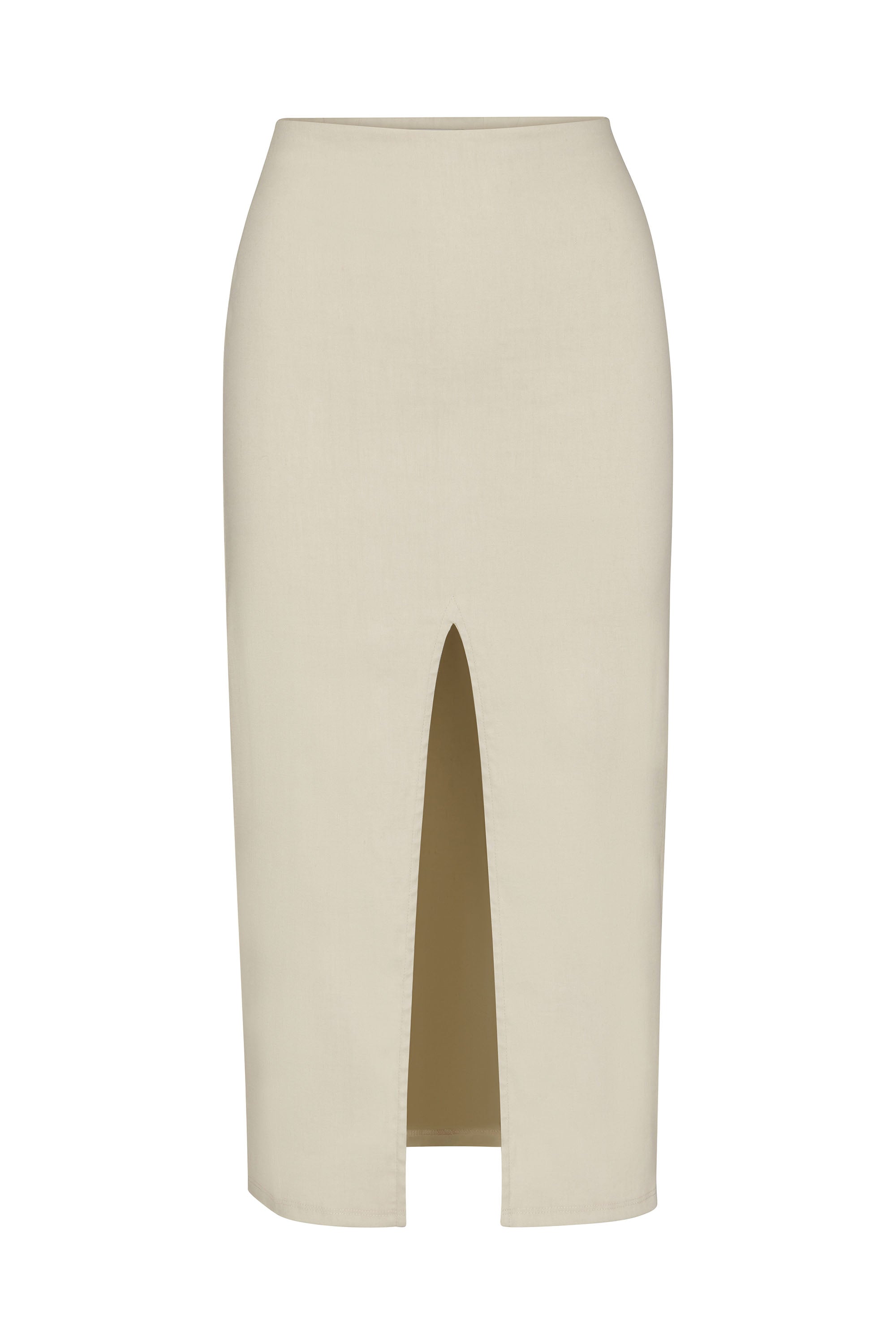 Front Slit Skirt in Stretch Linen