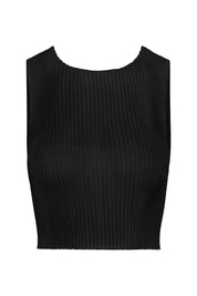 Knife Pleat Tank in Sheer  Eco-Chiffon