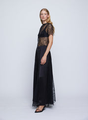 NYLA SKIRT - INK W/ BLACK LACE