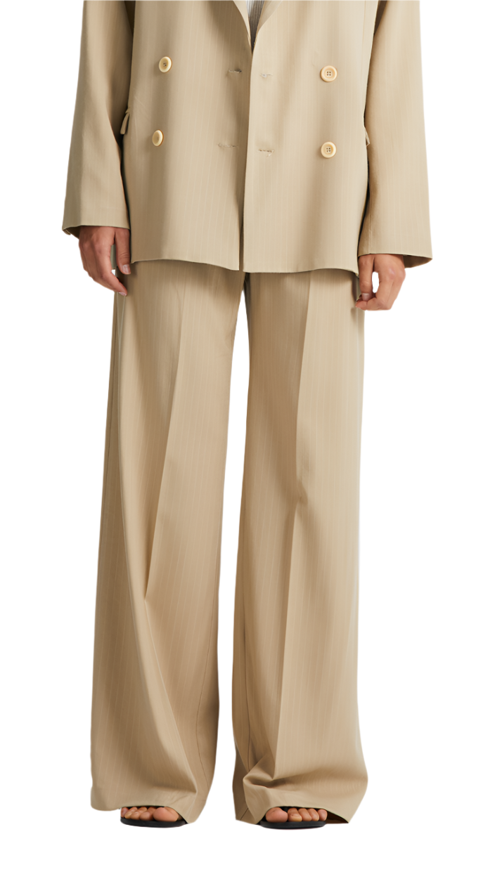 Signature Relaxed Tailored Trouser, Caramel Stripe