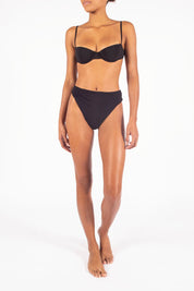 Draped Asymmetric Midi Bikini Bottom