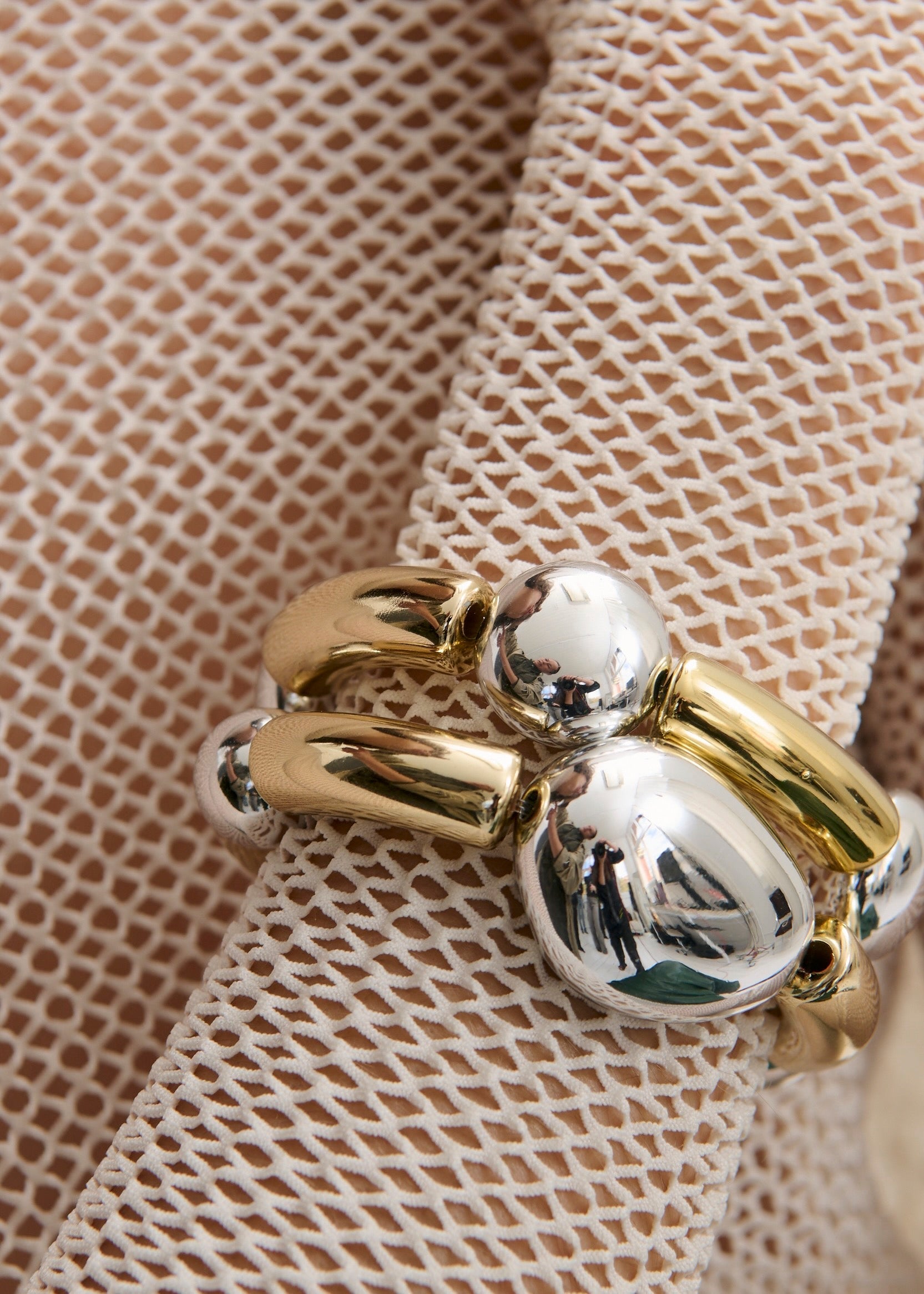 Two-Toned Pebble Bracelet Stack