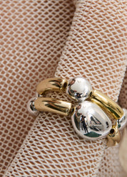 Two-Toned Pebble Bracelet Stack