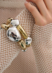 Two-Toned Pebble Bracelet Stack