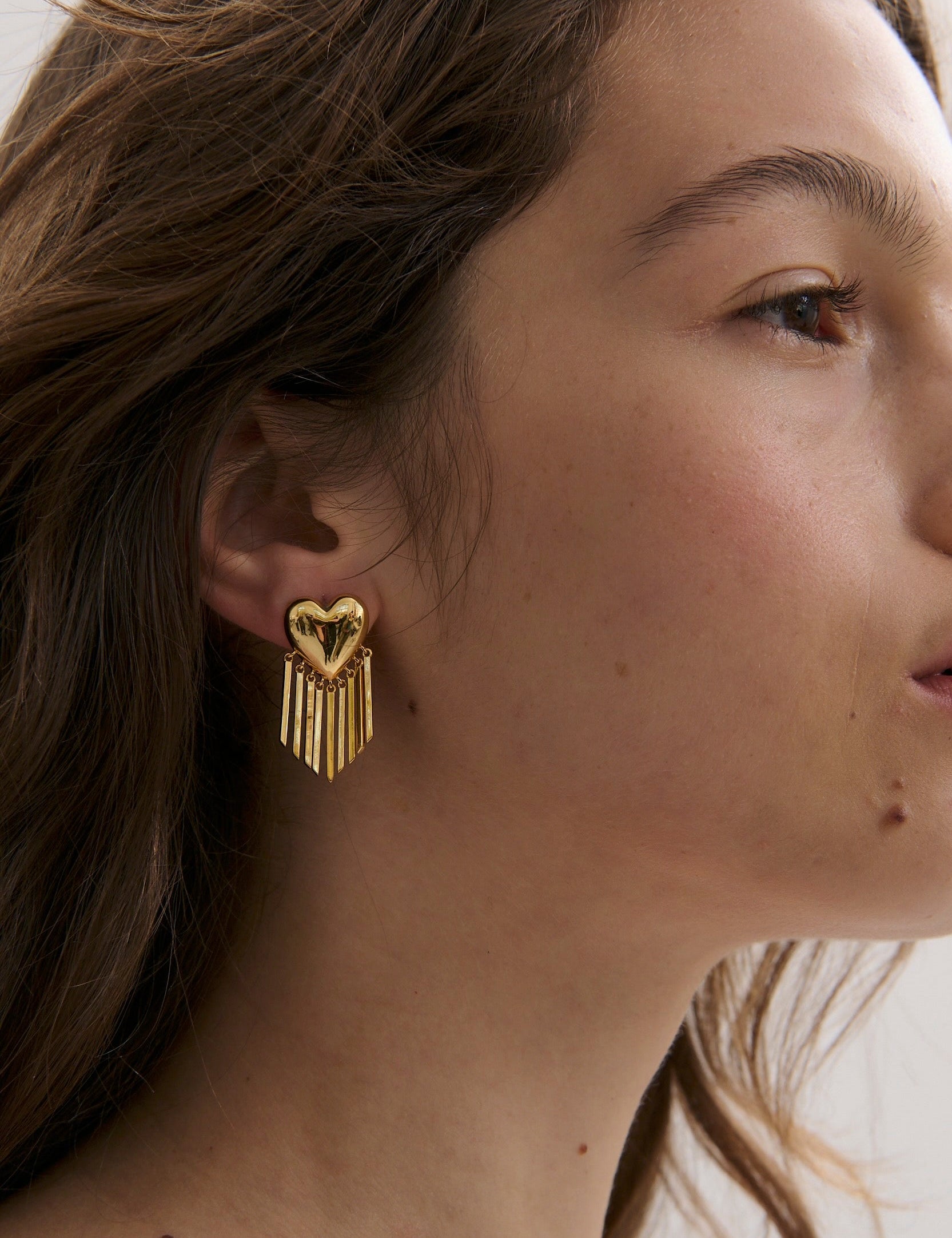 Fringed Heart Earring (7701017428049)