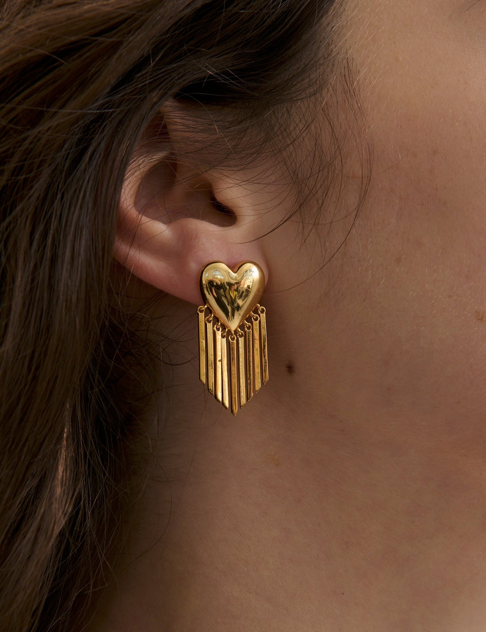 Fringed Heart Earring (7701017428049)