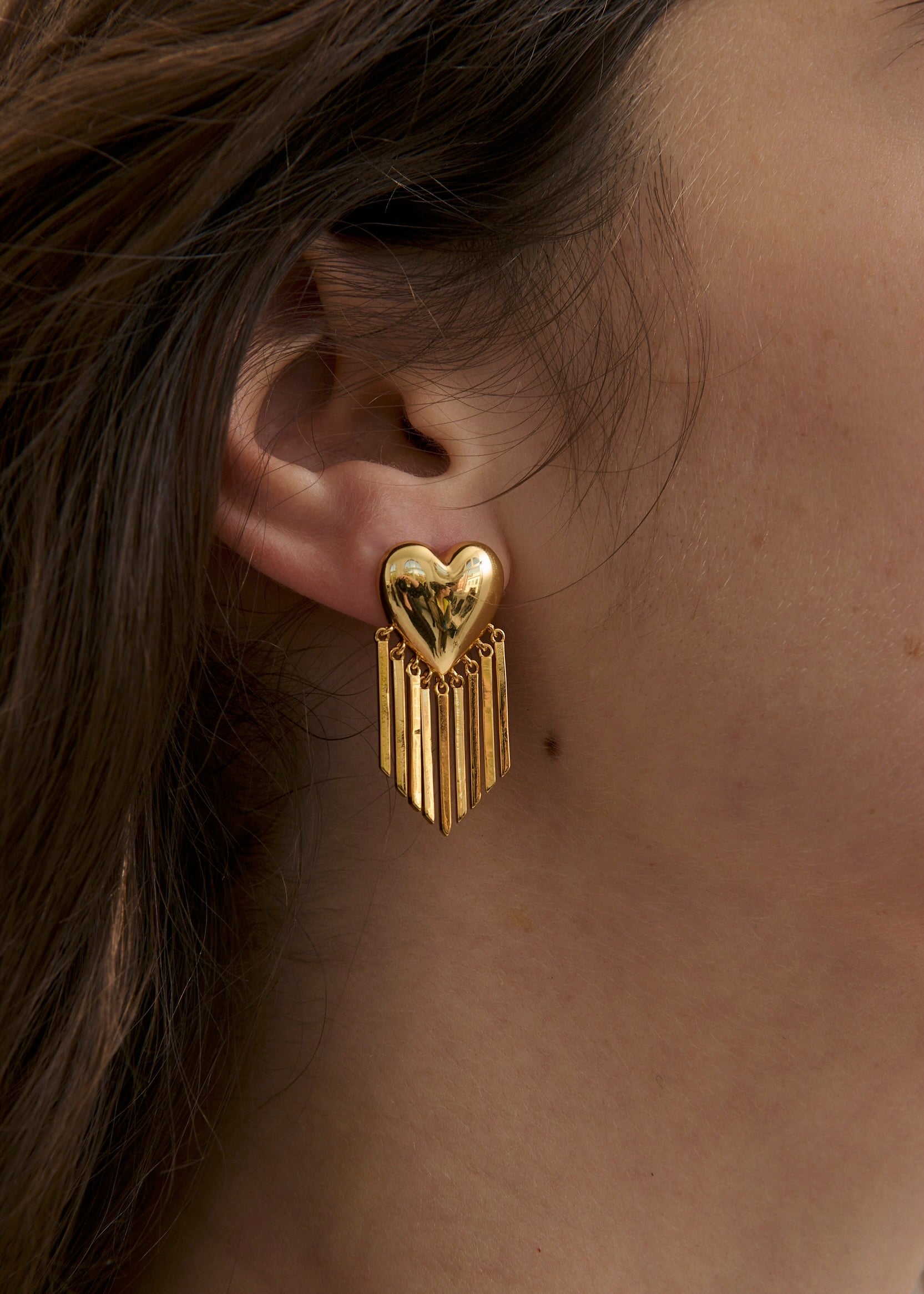 Fringed Heart Earring (7701017428049)