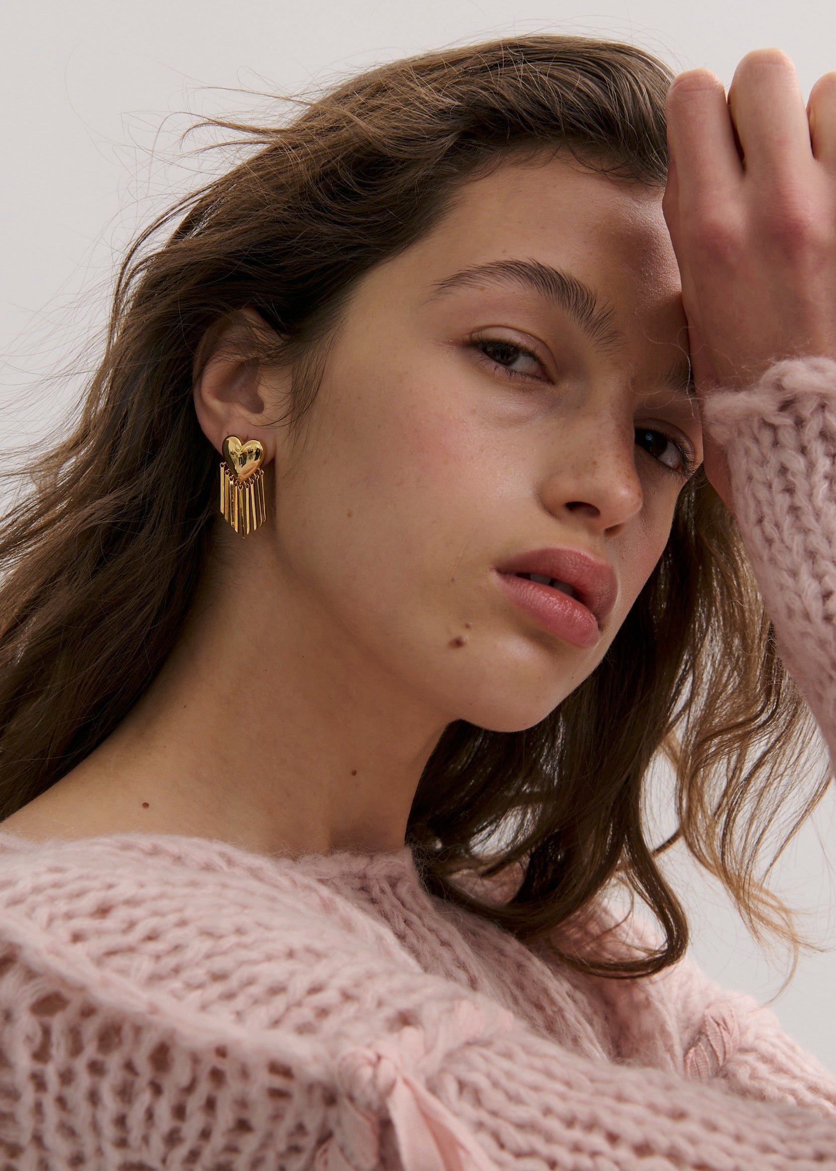 Fringed Heart Earring (7701017428049)